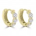 1.20 ct ttw Ladies Round Cut Diamond Hoop Huggie Earrings In 14 Kt Yellow Gold